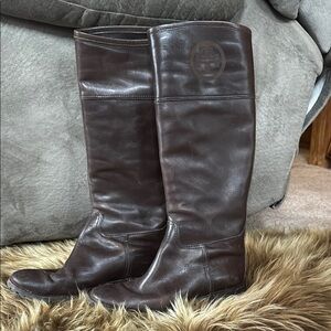 Tory Burch Dark Brown Leather Boots